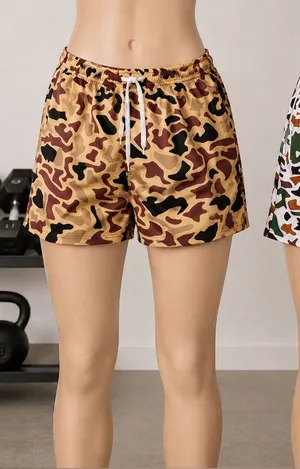 Camo Athletic Shorts Bundle 2 Pack Zip Pocket Medium NWOT Brown thumbnail 1