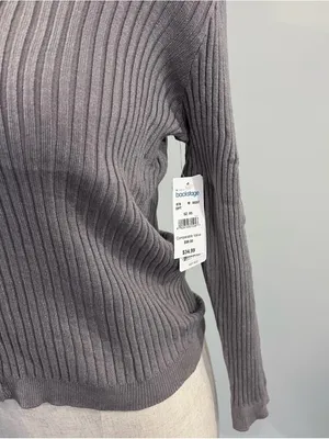 Honeydew USA Gray Ribbed up V-Neck Button Front Cardigan thumbnail 5