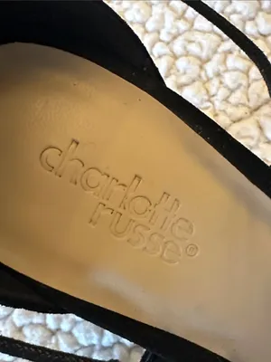 Charlotte Russe Black Pointed-Toe Lace-Up 4” Stiletto Heels Sz 7 thumbnail 7