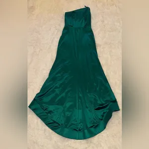 NEW Betsy and Adam Royal emerald green Strapless Satin Mermaid Gown Sz 6 thumbnail 7
