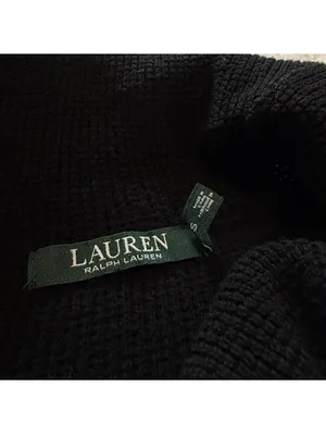 Lauren Ralph Lauren Black Waffle Knit Cowl Neck Long Sleeve Sweater Sz S Small thumbnail 2