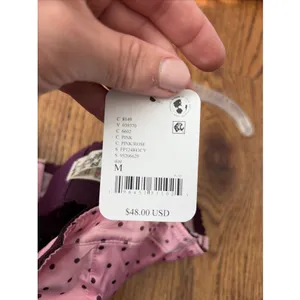 Free People Viva La Longline Underwire Balconette Bra Med Pink Polka Dot New thumbnail 6