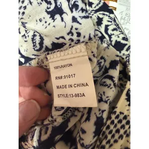 Solitaire Blue Ivory Print Wide Leg Palazzo Pants Rayon‎ Boho Medium thumbnail 9