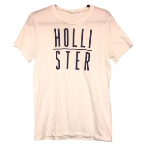 Hollister Graphic Tee Small White Logo T Shirt‎ Y2K Style Casual Streetwear thumbnail 1