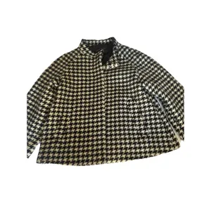 BANANA REPUBLIC Black/White houndstooth Wool Coat Cape Small thumbnail 3