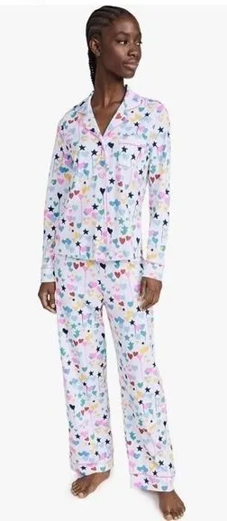 Kerri Rosenthal x Roller Rabbit Heart Star Pima Cotton Pajama Set Small Multi thumbnail 1