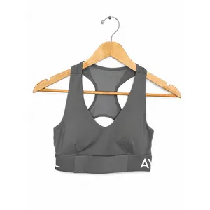 AYBL Balance V Neck Sports Bra Gray Racerback Medium M Athletic Gym Training thumbnail 2