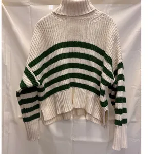 Madewell Wide Rib Turtleneck Sweater Varsity‎ Green Stripe XL Fall Winter Warm thumbnail 6