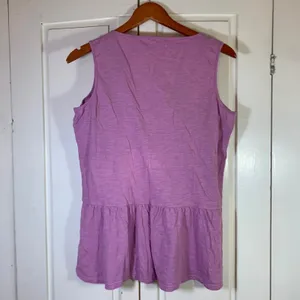 Garnet Hill Womens Purple Slub Cotton Peplum Sleeveless Tank Top Medium FLAW thumbnail 8