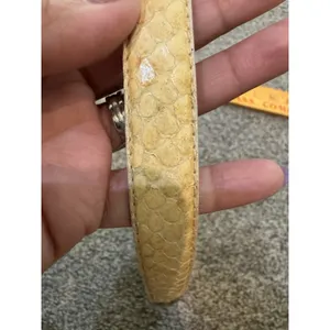 Dame Genuine Snakeskin Women's Yellow Belt Deco Gold Silver Hook Buckle‎ thumbnail 8