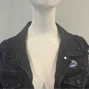 Cello Patch & Frayed Black Denim Jacket thumbnail 4