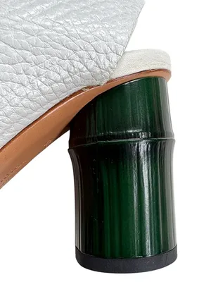 Like New Acne Studios Leather Pica Bamboo Heel Ankle Wrap Sandals White Size thumbnail 3