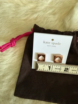Kate Spade Rosegold Hole Punch Spade Pierced Earrings thumbnail 6