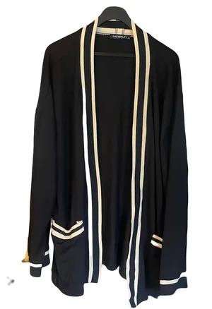 INCERUN Black and White Open Front Cardigan front pockets size 2XL thumbnail 1