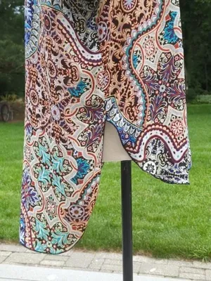 Spense Colorful High Low Hem Short Sleeve Shirt | Spense Boho Print Top thumbnail 8