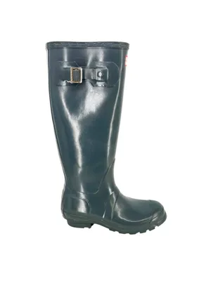 Hunter Original Tall Gloss Rain Boots Womens Gray Size US 6 EU 37 thumbnail 2