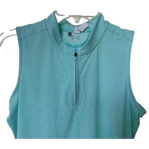 Under Armour Women's Blue Green Sleeveless Heat Gear Golf Shirt‎ Size Medium thumbnail 2