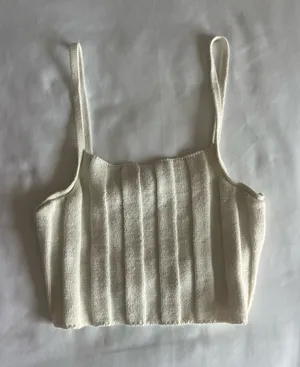 Urban outfitters white knit crop tank thumbnail 1