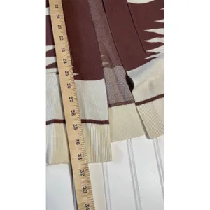 Willow & Wind Womens Brown Cream Southwestern Geometric Open Front Cardigan M thumbnail 5