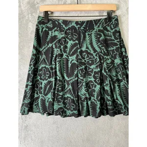 Boden Jersey‎ Mini Skirt Green Floral Print 8 Cottagecore Boho Dark Academia New thumbnail 3