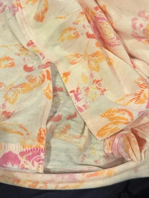 Free People Tourist Tee Floral Pink blush combo fairycore L short sleeves thumbnail 9