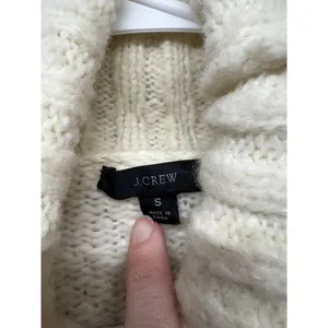 J.Crew Swingy Alpaca-blend Turtleneck Sweater Chunky Knit Cream Size S Merino thumbnail 2