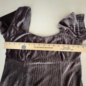 Mauve Gret Crushed Velvet Babydoll Dress Short Sleeve Mini Loveriche Romantic thumbnail 7