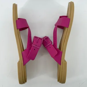 Crocs Tulum Toe Post Sandal Flip Flop Fuchsia Pink Tan Women 8 Buckle Straps thumbnail 6