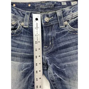 Miss Me Jeans Womens Size 27 boot cut blue Denim zippered rhinestone‎ Pockets thumbnail 5