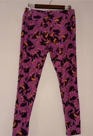LuLaRoe Tall & Curvy (TC) Pink Dragon Print Leggings thumbnail 1