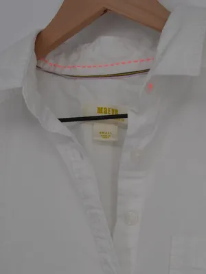Anthropologie Maeve White Cotton Button Down Shirt Tunic S thumbnail 5