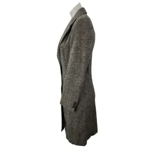 Veva Medem 100% Wool Gray Long Sleeve Notch Collar Blazer Over Coat Jacket Sz 38 thumbnail 4