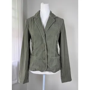 Vintage ‘04 Old Navy Khaki Green Corduroy Single Breasted Blazer thumbnail 2