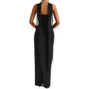 NWT Babyboo Yulia Maxi Dress Black Size Medium thumbnail 3
