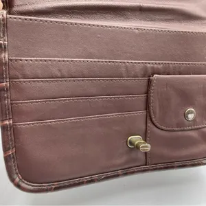 Vintage Brown Croc Embossed Faux Leather Maggie Lawrence Satchel Handbag Purse thumbnail 10