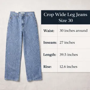 American Apparel Women Crop Wide Leg Jeans 30 Pink Tint Wash Y2K 90s‎ thumbnail 14