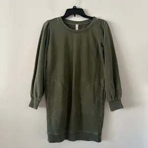 Anthropologie Daily Practice Washed Tunic Moss Green Dress NWT Size XSP thumbnail 3