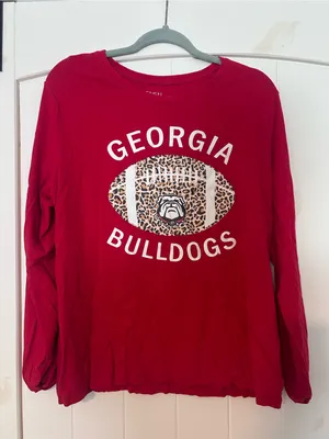 Georgia Bulldogs Women Long Sleeve Tshirt XL - Time and Tru thumbnail 1