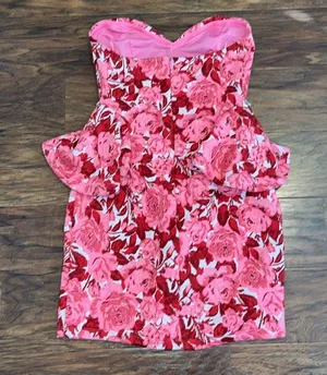 Women’s Zara Pink Blogger Favorite Jeweled Jacquard Valentines Day Mini Dress thumbnail 3