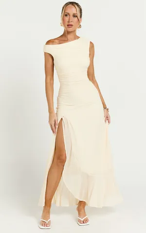 New Showpo Judee Midi Dress One Shoulder High Split Dress Size Medium MSRP $99 thumbnail 2