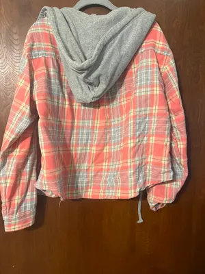 Easel Cropped Hooded Flannel thumbnail 2