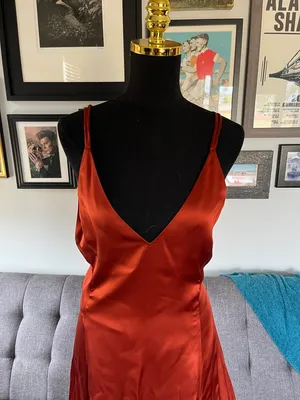 Sleeping with Jacque "Freudian" Silk Slip Dress in Copper. Size 4 thumbnail 6