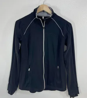 Lululemon Athletica Stay on‎ Course Black Zip Up Jacket Long Sleeves Thumbholes thumbnail 1