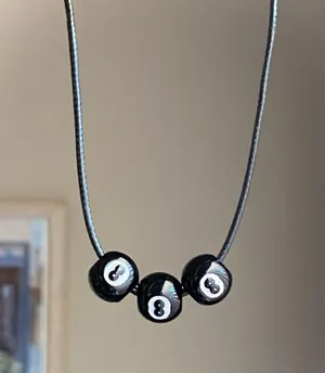 Handmade 8 ball grunge funky unisex necklace🎲8️⃣🖤 thumbnail 6