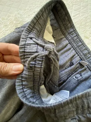 Old Navy Wide-Leg Linen Blend Pull-On Pants in Light Charcoal Heather Size S thumbnail 8