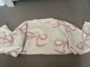 Altar'd State Pink Bow Sweater thumbnail 1