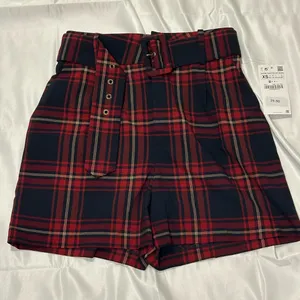 ZARA plaid red checks shorts thumbnail 3