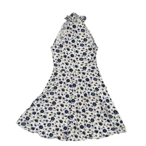 Free People White Sleeveless Blue Floral Criss Cross Dress Women Small Sundress thumbnail 5