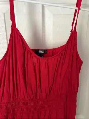 Paige Tiered midi Dress with Smocked Waist women size 10 cotton blended thumbnail 4