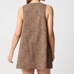 J Crew‎ Sleeveless Leopard Print Tie Front Tunic Top Women Size L thumbnail 7
